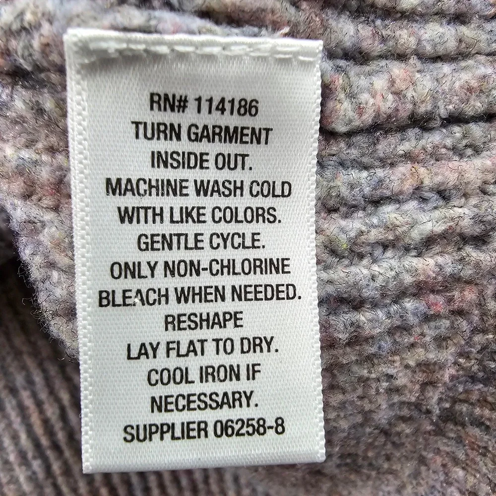 Liz Claiborne Sweater Women L Gray Soft Marled Cable Knit Long Sleeve Turtleneck